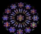 Jesus rose window stained glass, Washington National Cathedral, Washington DC. Art Print